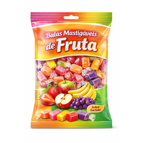 Bala Mastigável Frutas pack-12
