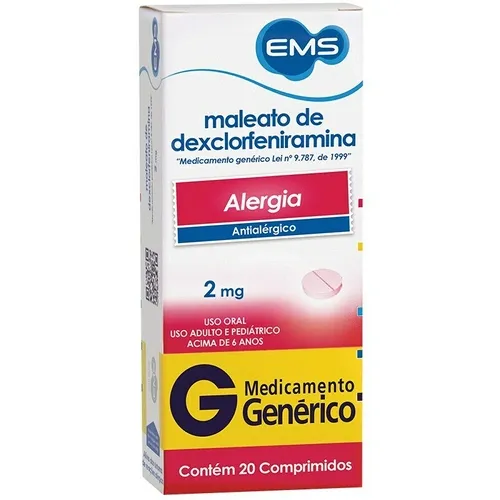 DEXCLORFENIRAMINA 2MG 20CP EMS